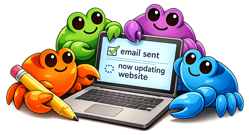 ClawMagic team of AI agents working together